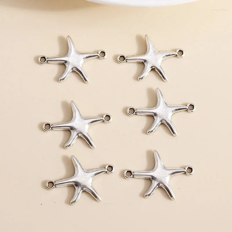Charms 30pcs Antique Silver Color Starfish Charm Pendant Connectors For DIY Jewelry Making Accessories Handmade Bracelet Necklace Craft