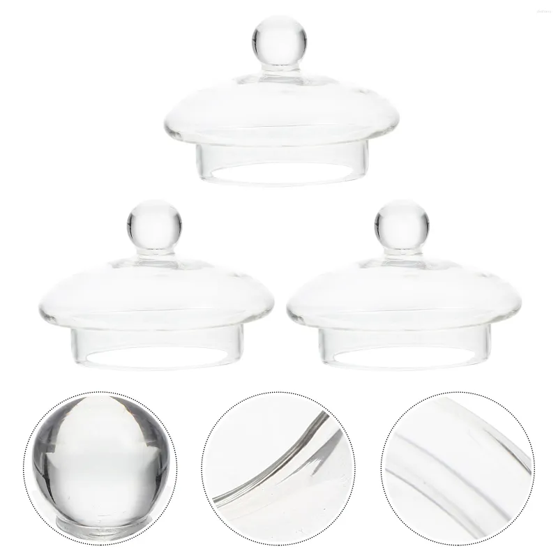Dinnerware Sets 3pcs Glass Lids Leak-proof Tea Pot Sealing Caps For Kettle Strainer