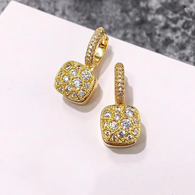 Dangle Earrings Candy Zircon Inlay Crystal Hiveハニカムゴールドメッキドロップイヤリングギフトファッションジュエリー