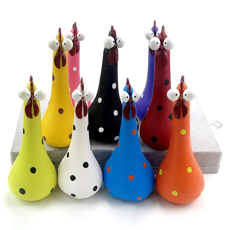 Decorative Objects Figurines Resin Long Neck Chicken Ornaments for Garden Courtyard Outdoor Decoration Silly Hen Statues Office Desktop 231216