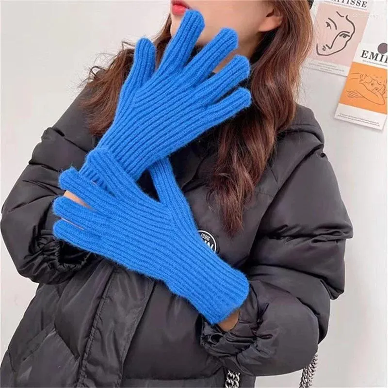 Gants de cyclisme automne tricot en hiver laine épais femmes chaudes hommes hommes tactiles éteintes divisées