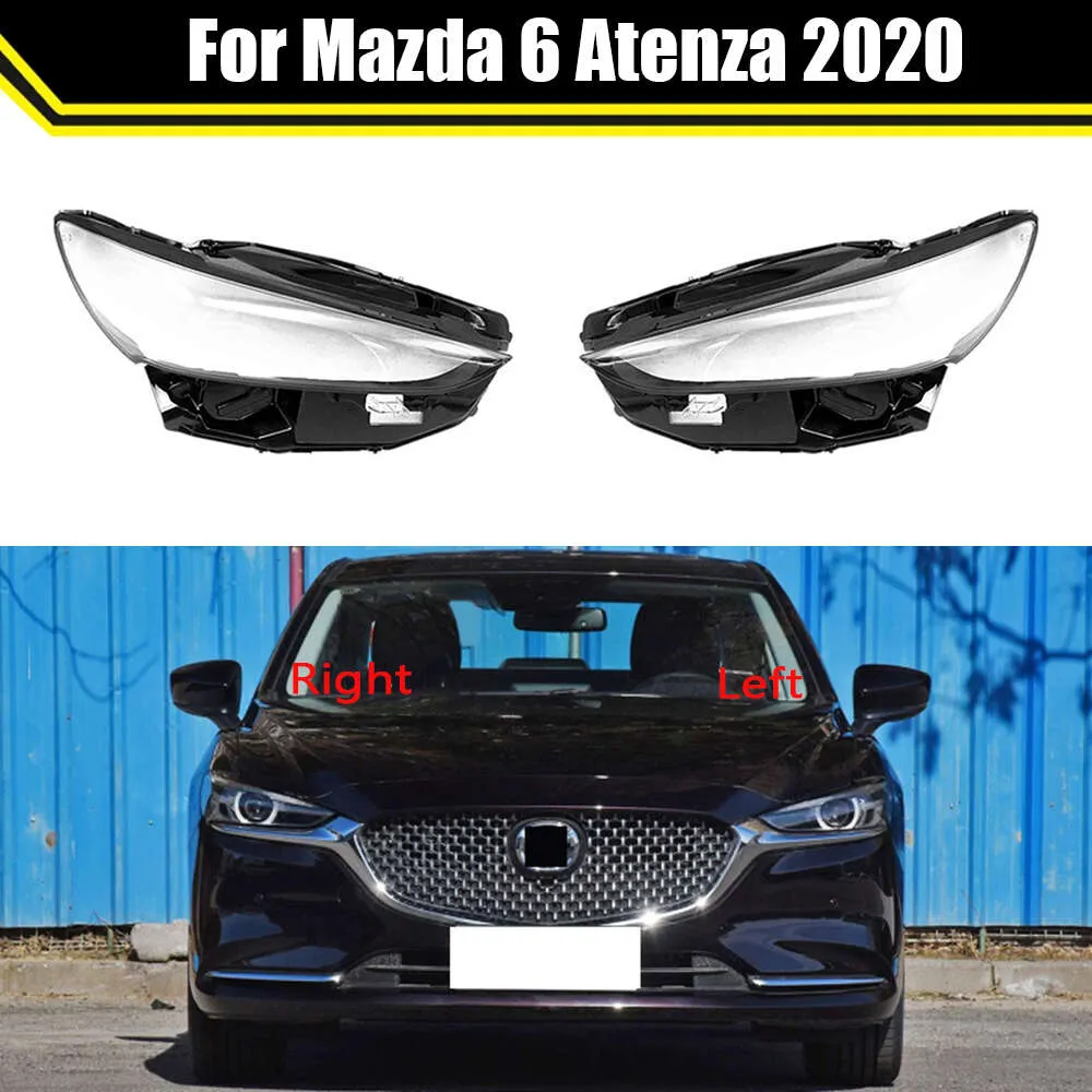 För Mazda 6 Atenza 2020-2021 Transparent Light Case Front Headlight Lens Cover Auto Strålkastare Lampskärm Glaslampa Shell Caps