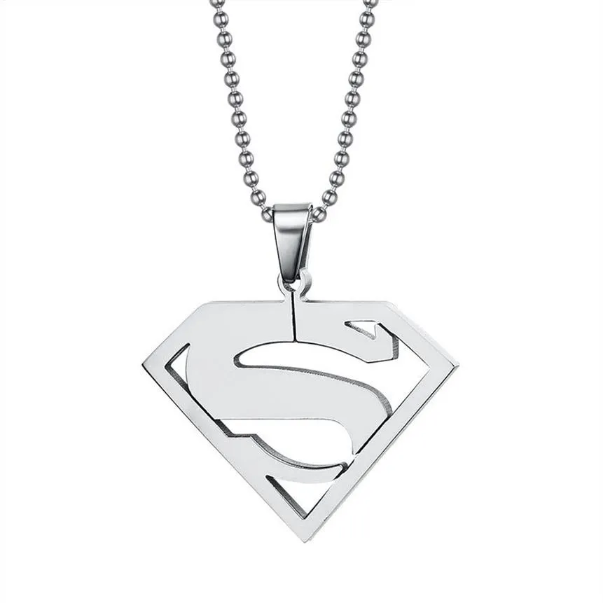 Superman-Anhänger, überzogene Superman-Halsketten, Schmuck für Männer und Frauen, PN-002238v