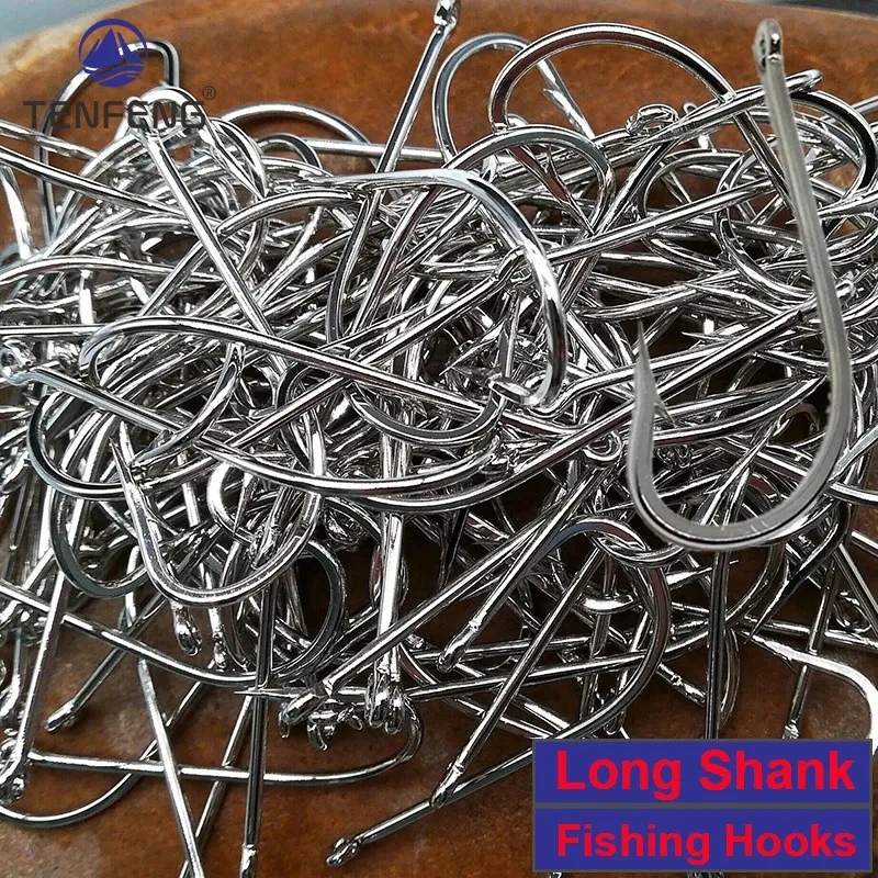 Fishing Hooks 1000 Wholesale Bulk Fishhook Long Handle Eyed Hole