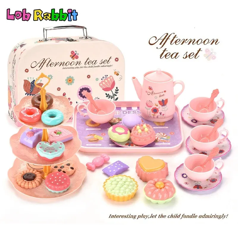 Küchen spielen Essen DIY DIY TROPE PLAY GIRLS SIMULATION SIMULATION TEA FOOD CAKE SET PLAY HAUSE AFKWAHLE TEA KINDERSUGE Pädagogische Spiele Küche Spielzeuggirlgeschenke 231216