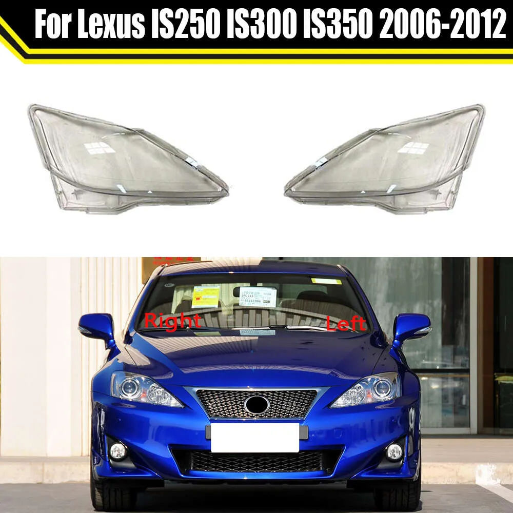 Para lexus is250 is300 is350 2006-2012 versão modificada frente farol escudo lâmpada sombra cabeça luz tampas de vidro farol capa