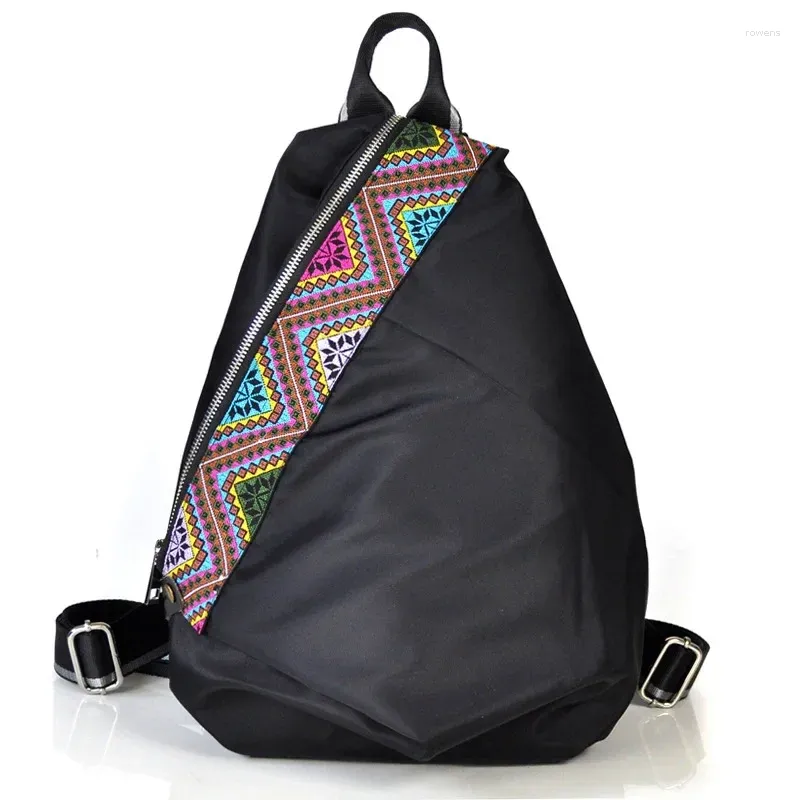 Torby szkolne damskie haftowany tkanina Oxford Plecak plecak spersonalizowany w stylu etnicznym Casual