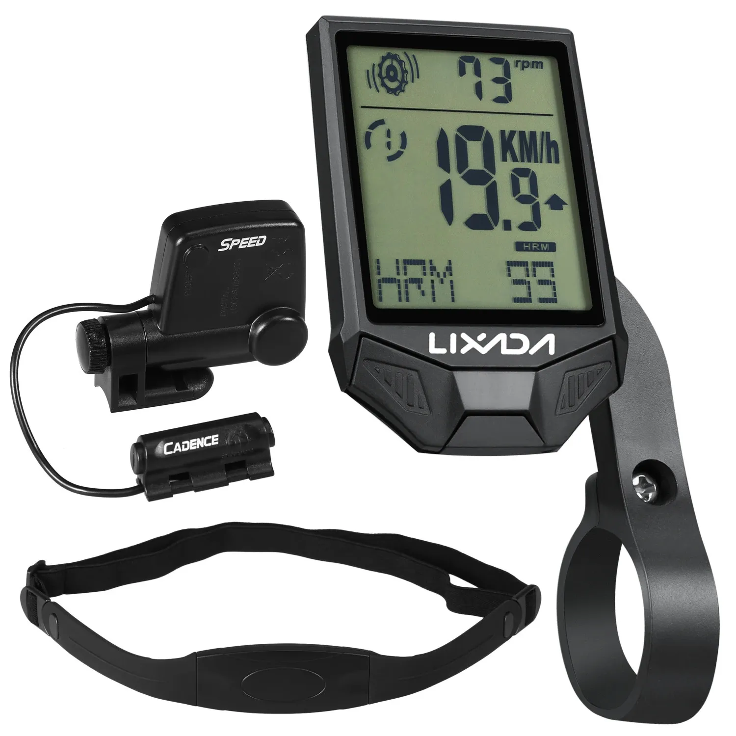 أجهزة كمبيوتر الدراجة Lixada XH-BC335-LCD Cycling اللاسلكي مع جهاز كمبيوتر مستشعر لاعتداءات مضادة للطول متعدد الوظائف مع الإضاءة الخلفية 231216