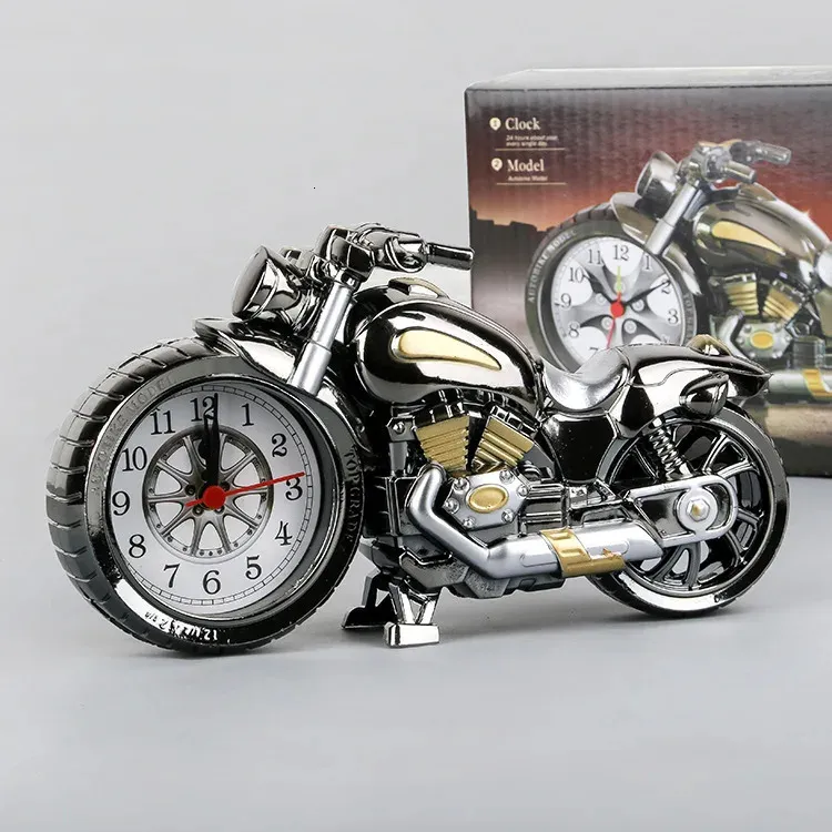 Orologi da tavolo da scrivania Sveglia per moto retrò Orologio da tavolo portatile a batteria per bambini Decorazioni regalo per amici 231216