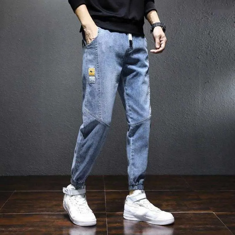 Jeans pour hommes Jeans pour hommes 2024 Hiver Chaud Polaire Hommes Harem Stretch Coton Épais Velours Pantalon Bleu Noir Pantalon Occasionnel Mâle