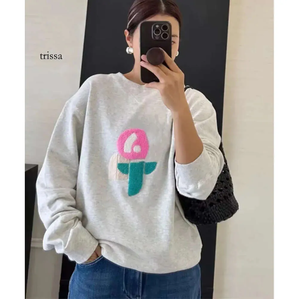 2023ss Isabel Marant Designer Sweatshirt Fashion Light Grey Hoodie Classic Letter-printed Terry Cotton Sweater Women Clothes