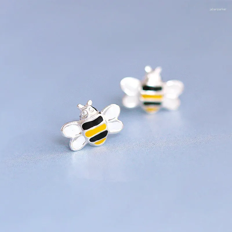 Ohrstecker, Gänseblümchen-Design, reiner 925er-Sterlingsilber-Schmuck, schöne Bienen-Statement für Frauen, Pendientes Brincos