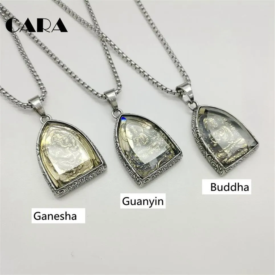 CARA 2017 NUEVO Collar Llamativo Vintage Buda Colgante Collar Budista Buda Religioso 316L collar de acero inoxidable Joyería C272z