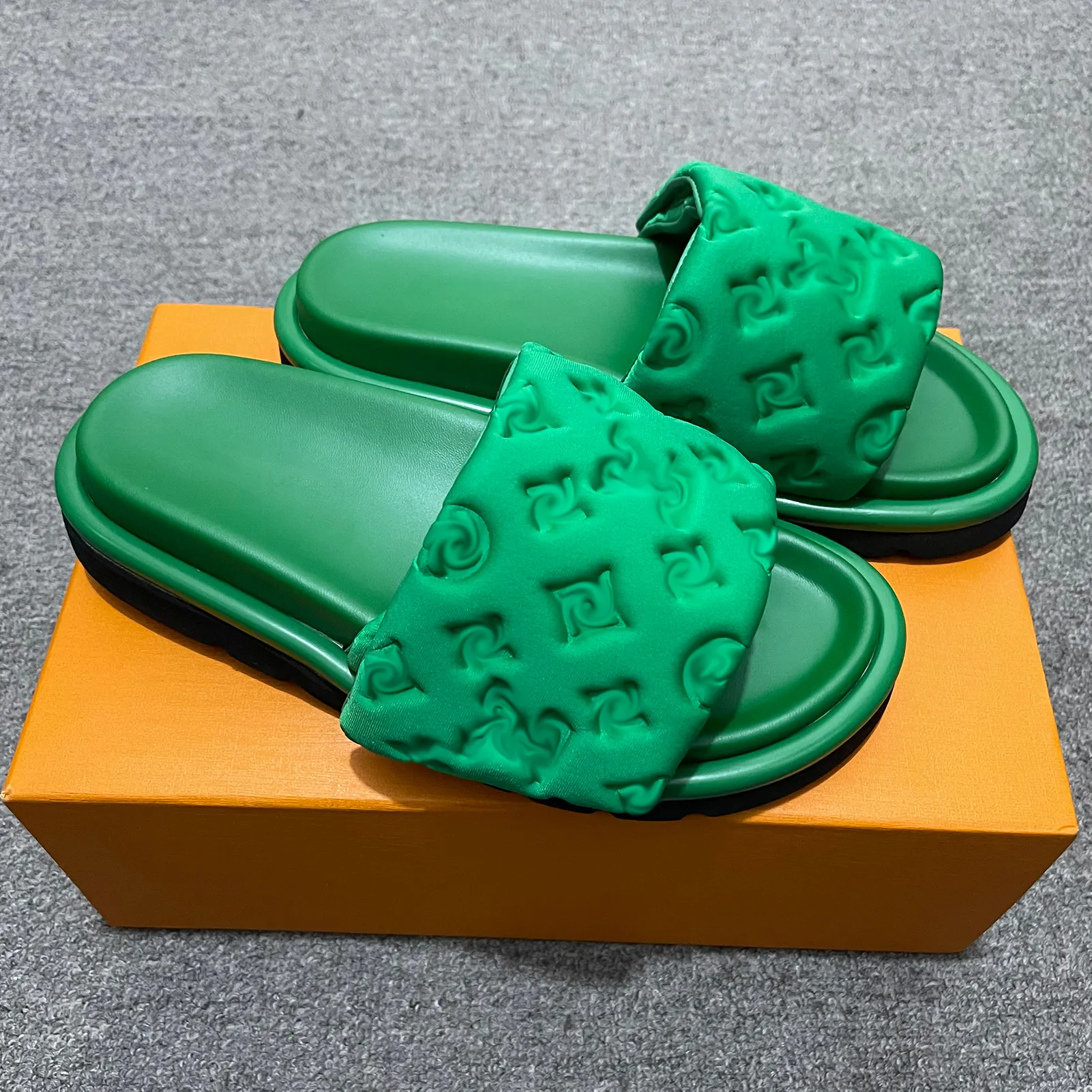 Gucci Logo Gucci Slides Neon Pool Slides Lime Green Gucci Slides