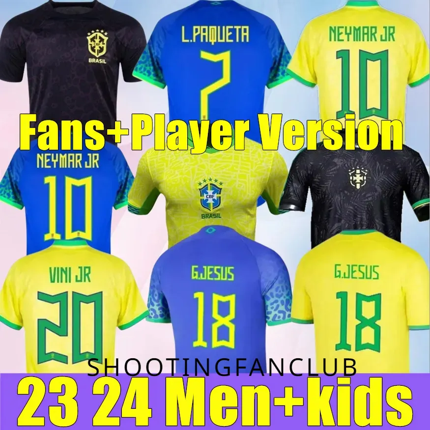 5A+ Ronaldo Brasil VINI Jr. Camisa de futebol Brasil CASEMIRO 23/24 Bellingham G.JESUS P.COUTINHO Home Away Men Kids Kit L.PAQUETA T.SILVA PELE MARCELO Camisa de Futebol Uniforme