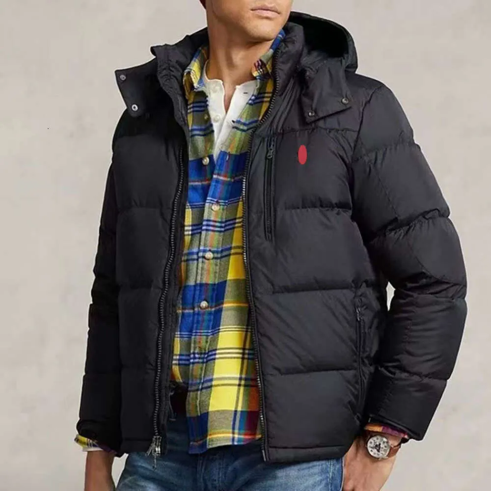 Designer Hooded Puffer Jacket Warm Black Parka Men s Winter Long Coat