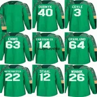 hockey jersey 2018 Mens Green St. Patricks Day Blank 26 Daniel Winnik 12 Eric Staal 16 Jason Zucker 22 Nino Niederreiter Hock