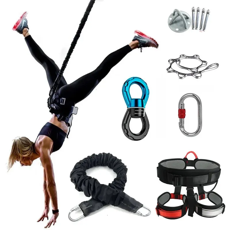 Bungee Dance Flying Suspension Rope Aerial Antigravity Yoga Cord Resistance Band Set Workout Fitness Home GYM Equipment 231216