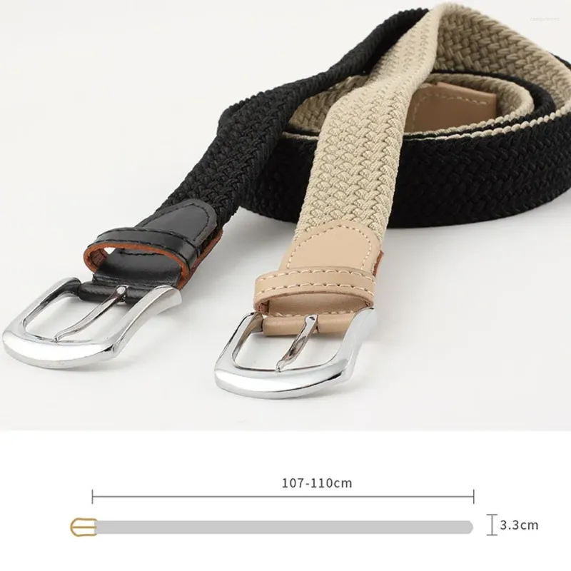 Belts Men Women Automatic Fashion Nylon Pin Buckle Belt Fans Canvas Leather Elastic Stretch Metal