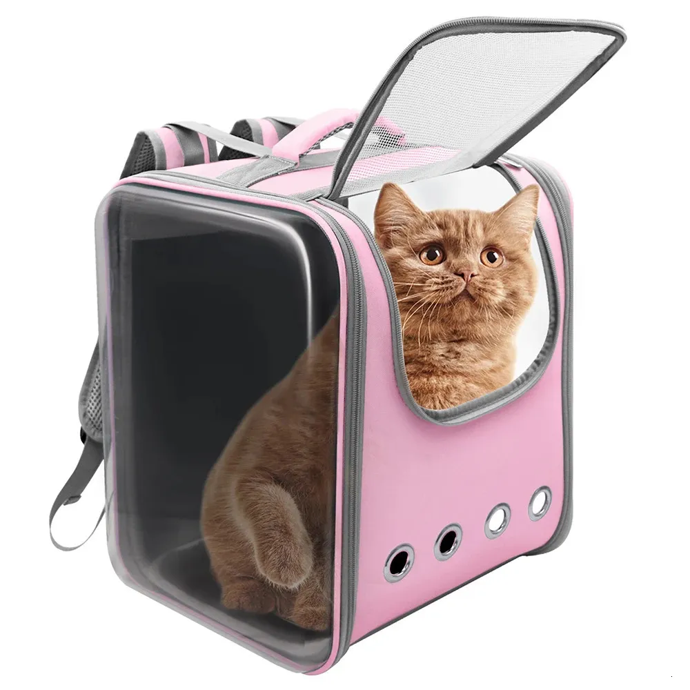 Caixas de gato casas sacos de gato respirável animal de estimação pequeno cão gato mochila viagem espaço cápsula gaiola pet transporte saco transportando para cães 231216