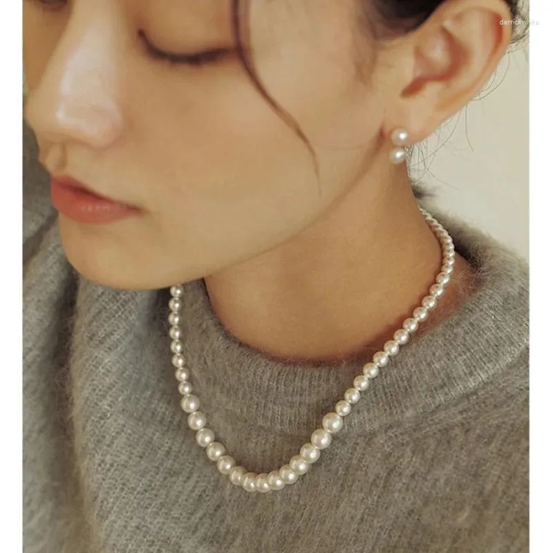 Ожерелья с подвесками, весенне-летняя корейская версия Dongdamen, небольшой аромат, градиент размера, искусственный жемчуг, модный темперамент знаменитостей