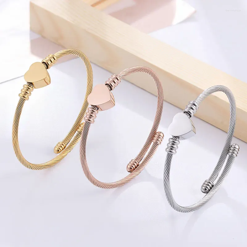 Bileklik Yüksek Kaliteli Paslanmaz Çelik Ayarlanabilir Boyun Kadın Kalp Charm Bilezik Armbanden Voor Vourwen Pulsera Para Mujer