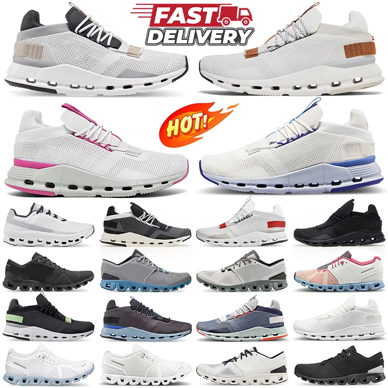 Män kvinnor moln löpskor moln nova monster designer sneakers cloudnova cloudmonster trippel svart vit rosa blå gröna män kvinnor utomhus sporttränare