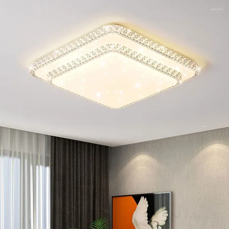Deckenleuchten 3-Farben-LED-Lampe Modernes Arbeitszimmer Schlafzimmer Kristall-Kronleuchter Wohnzimmer Nordic Simple Home Dekoration Licht