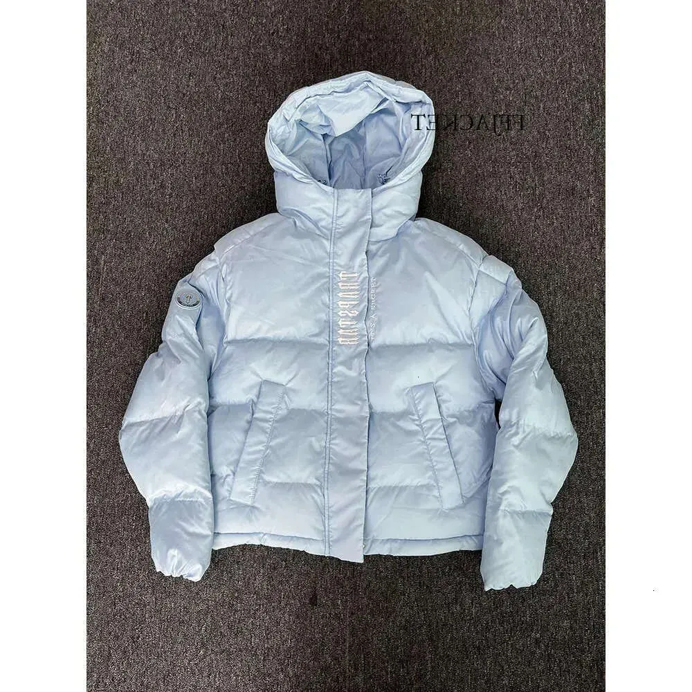 Trapstar London Decoded Hooded Puffer 2.0 Chaqueta azul hielo Sudadera con  capucha con letras bordadas Abrigo de invierno pant23