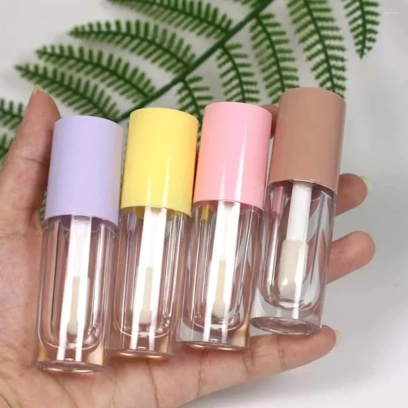 Storage Bottles 6ml Empty Portable Mini Lip Gloss Tube Plastic Clear Glaze Tubes Round Small Sample Cosmetic Packing Container