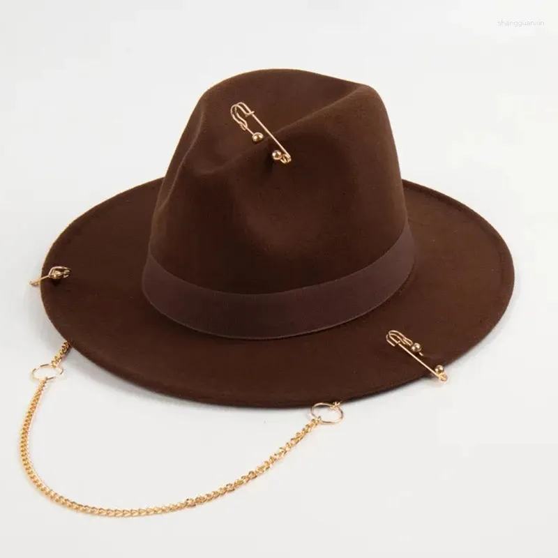 Beretti Cappelli da fedora retrò per donne uomini Pins di moda desige sentivano jazz autunno inverno elegante cappello formale del matrimonio