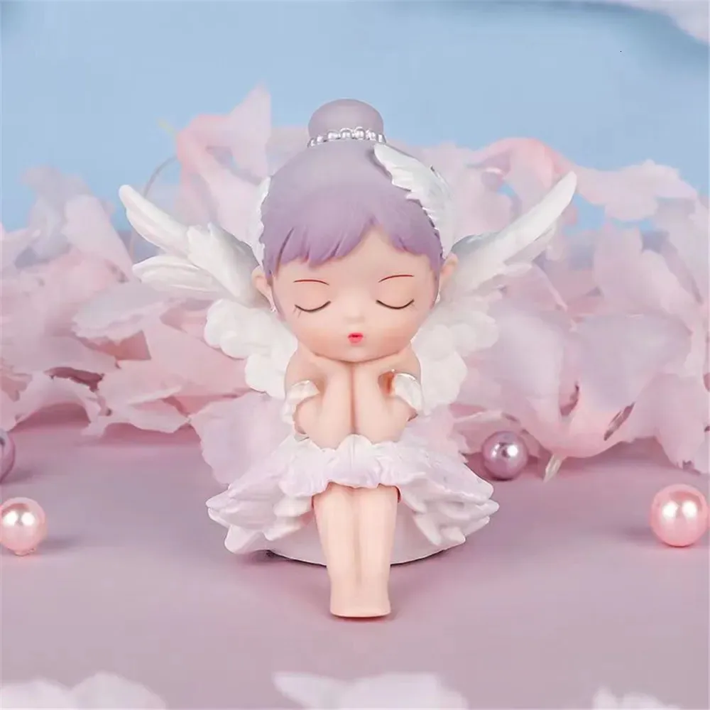 Oggetti decorativi Figurine Cartoon Girl Ballerina Angel Statue Cute Desktop Decor Miniature Ballet Adorabile Decorazione del cruscotto 231216