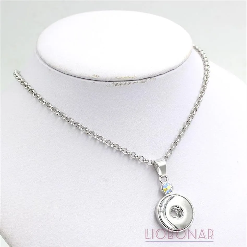 Cały AB Crystal Snap Naszyjnik wymienne wisiorki Snap Naszyjnik Dopasuj 18 mm przyciski snapy biżuterię bijoux collier2375