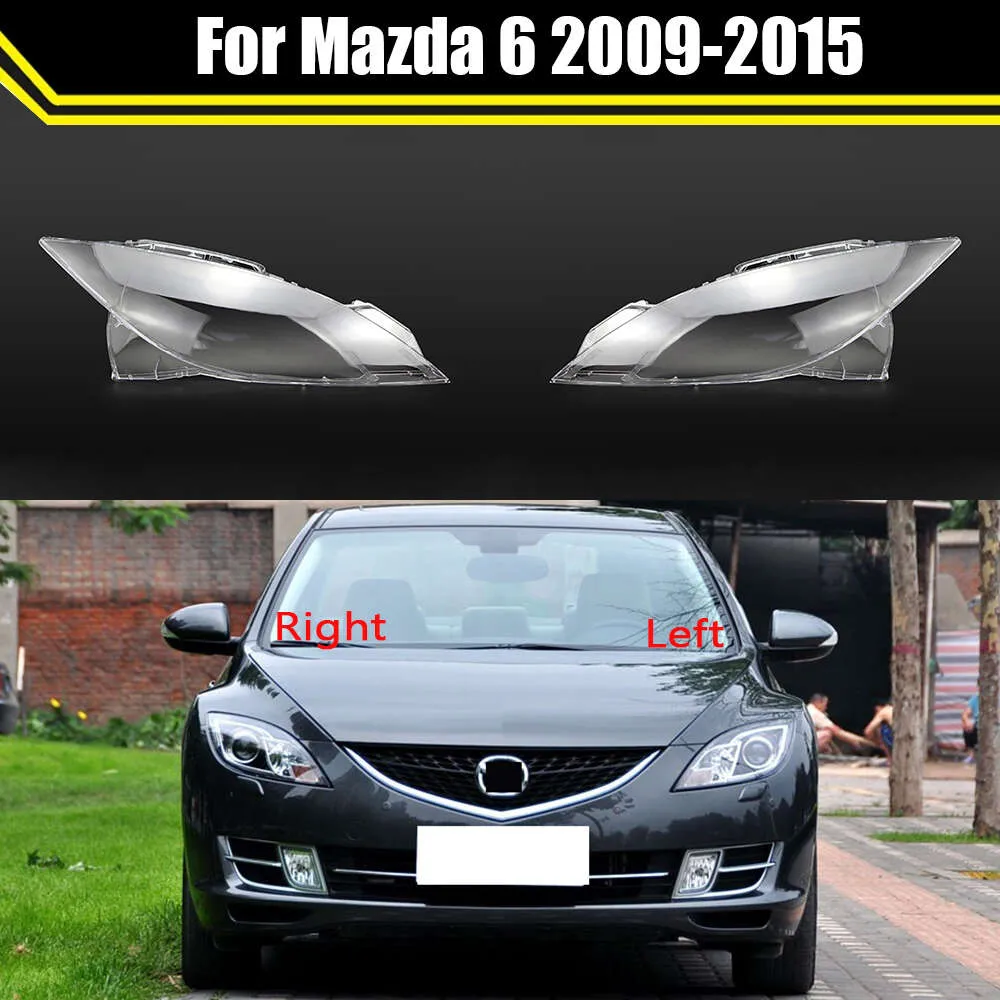 Auto Lampa Lampa światła Mazda 6 2009 ~ 2015 przednie przednie reflektor soczewki Labażnik szklany kase