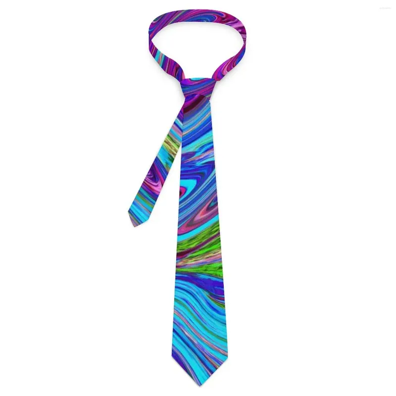 Bow Ties Pink And Purple Swirls Tie Abstract Retro Art Leisure Neck Unisex Adult Trendy Necktie Accessories Graphic Collar