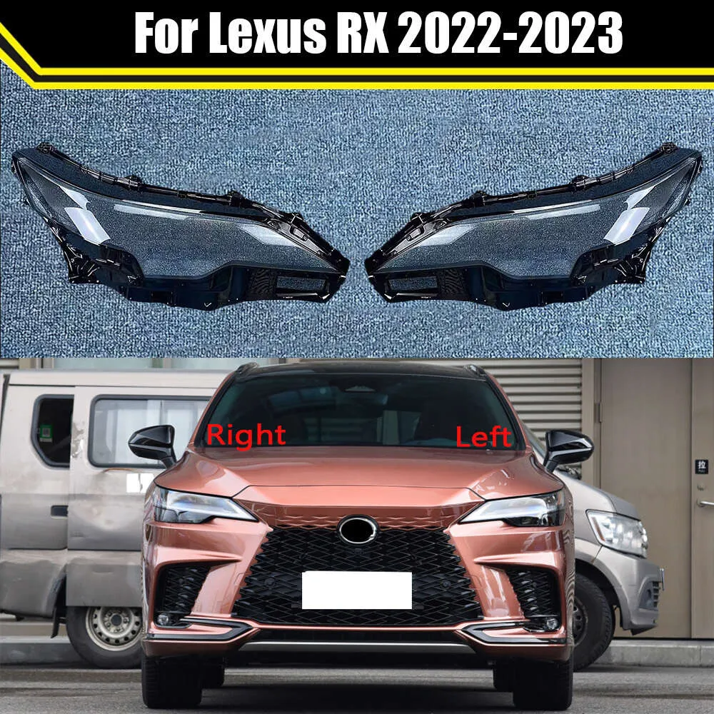 Auto Luce Tappi per Lexus RX RX350 RX500 2022 2023 Auto Faro Copertura Coprilampada Paralume Trasparente Lampada Custodia per lenti in vetro