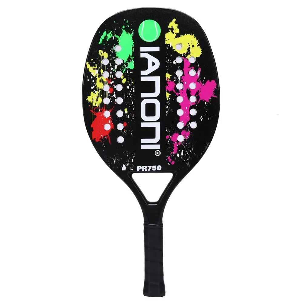 Tennisrackets IANONI Strand Tennisracket Koolstofvezel Grit Gezicht met EVA Memory Foam Core Strand Tennisracket 231216