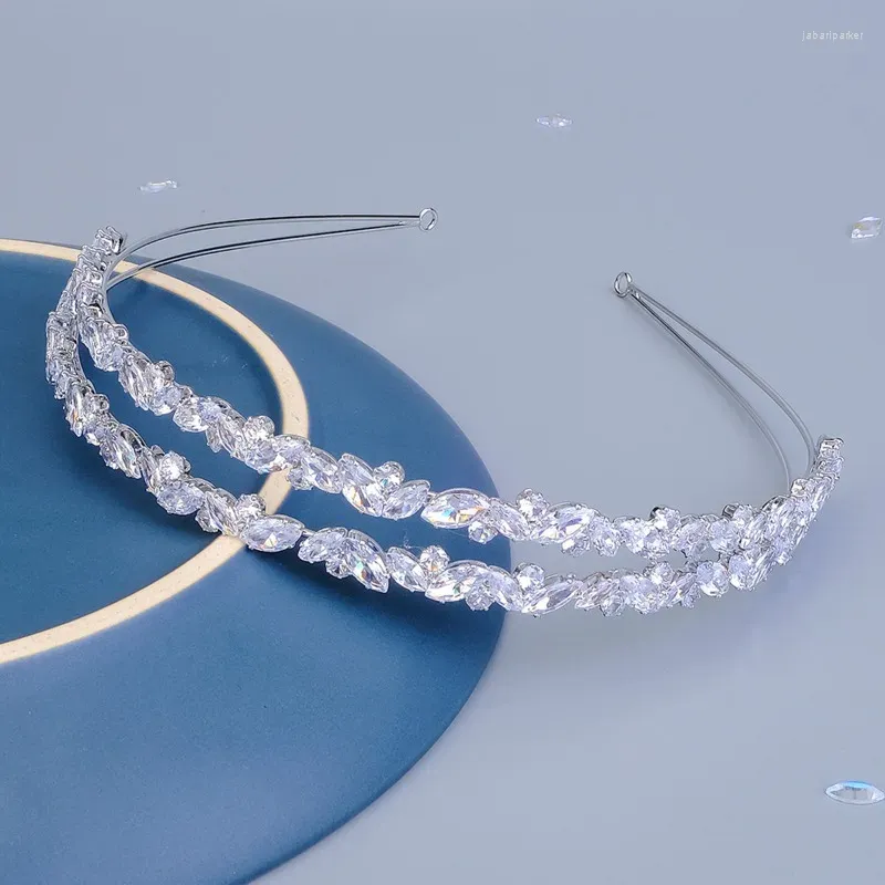 Hair Clips INS Style Sparkling Zircon Headband For Women's Exquisite Wedding Headwear Versatile Daily Double Layered