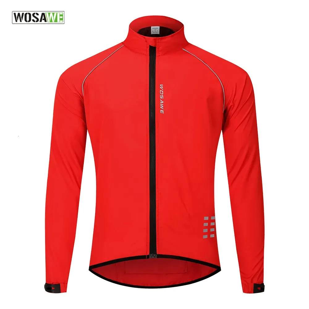 Giacche ciclismo WOSAWE Giacche ciclismo ultraleggere riflettenti Uomo Giacca antivento impermeabile da strada per mountain bike Giacca da vento da corsa 231216