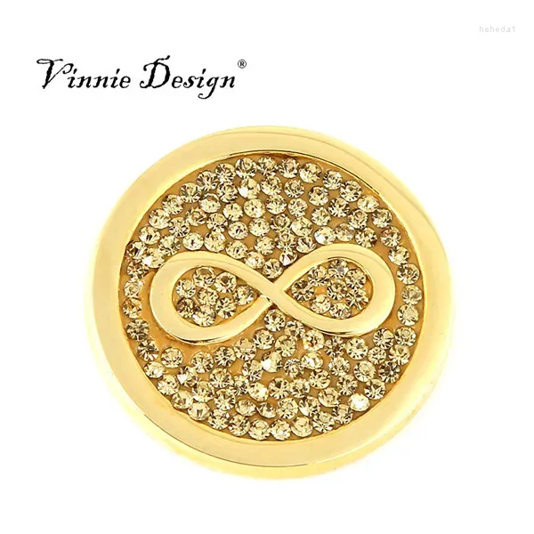 Pendentif Colliers Vinnie Design Bijoux 33mm Infinito Crystal Coin Disc pour mon collier de pièces