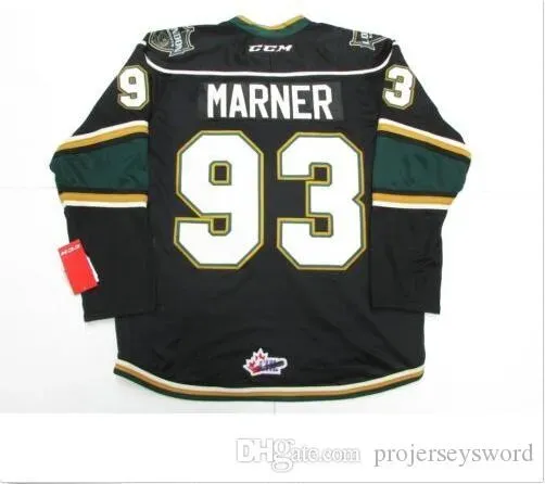 #93 Mitch Marner Jersey OHL London Knights CCM Premer 7185 Mitch Marner Mens 100% Stitched Embroidery Ice Hockey Jerseys Green Black