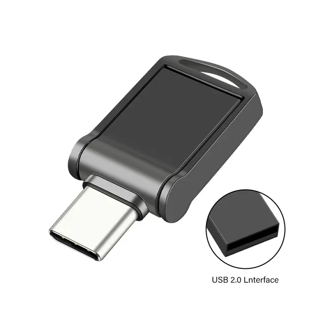 Otg tipo c pen drive mini metal usb memória vara 32gb usb flash disk 128gb 64gb pendrive para smartphone