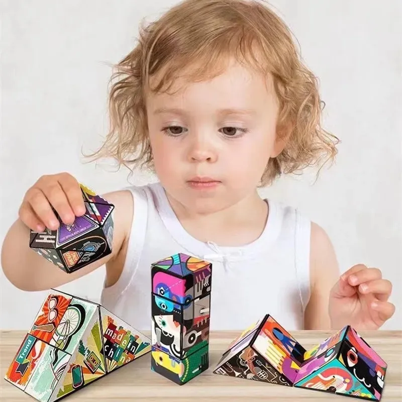 Cube de géométrie polyvalent pour enfants, Puzzle, jouets de décompression, jouets d'intelligence, vente en gros