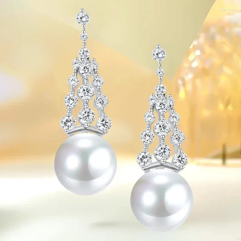 Dangle Earrings Desire Desire Fashion Niche Design: Beimu Pearl 925 Silver Lileaid With High Carbon Diamond Propositile Beauty Sweet Beauty