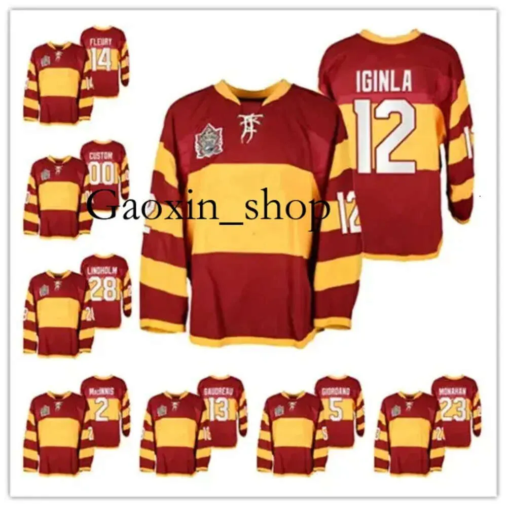 Gaoxin Custom Number Heritage Classic 2011 빈티지 12 Jarome Iginla Jersey Al Innis Sean Monahan Elias Lindholm Johnny Gaudreau Warm-Up Hockey