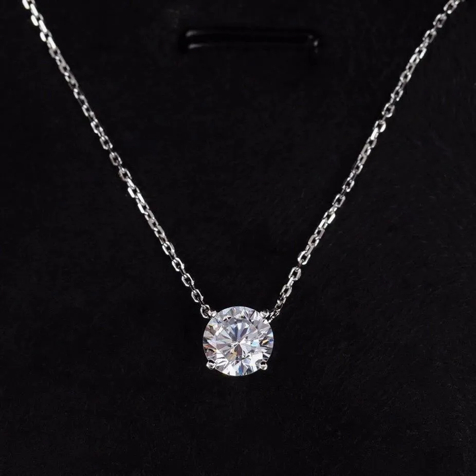 豪華な品質には、女性とガールフレンドのウェディングジュエリーギフトPS35443444のための1つのダイヤモンドを備えたスタンプペンダントネックレスがあります