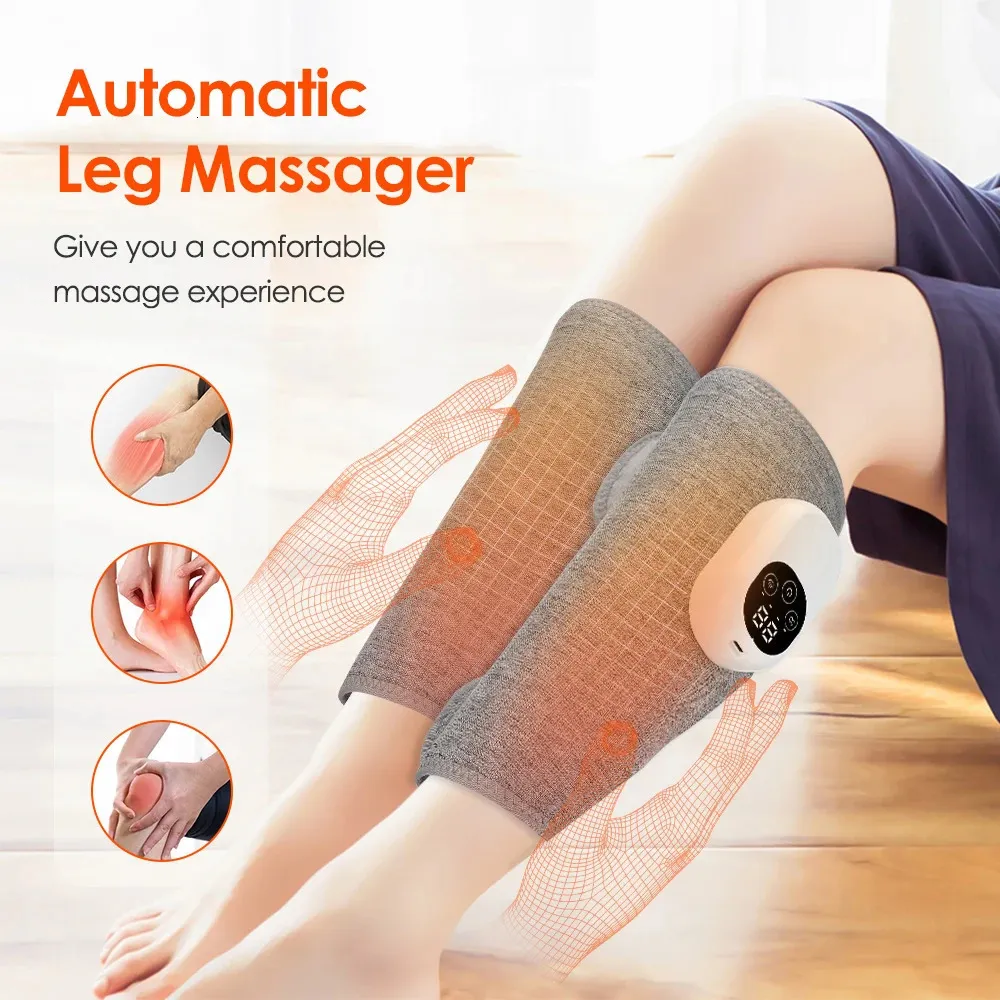 Fotmassager Eletric 360 ° PRESSOTHERAPY BEN CALF ARM Fötter Lufttryck Airbag Vibration Muscle Relax Smärtlindring Laddning 231216