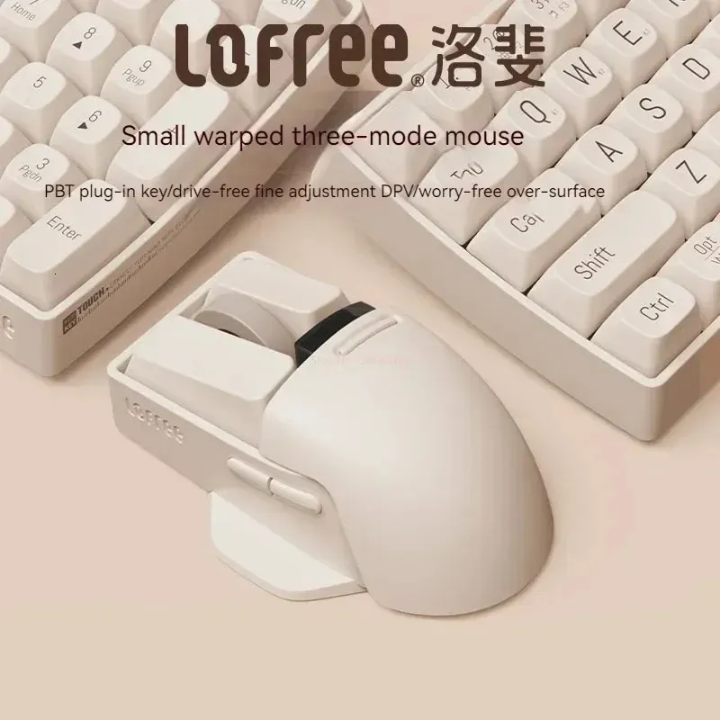 Мышь Lofree Xiaoqiao, винтажная мышь, беспроводная Bluetooth 2, 4 г, трехрежимная перезаряжаемая механическая клавиатура, игровая офисная пода...