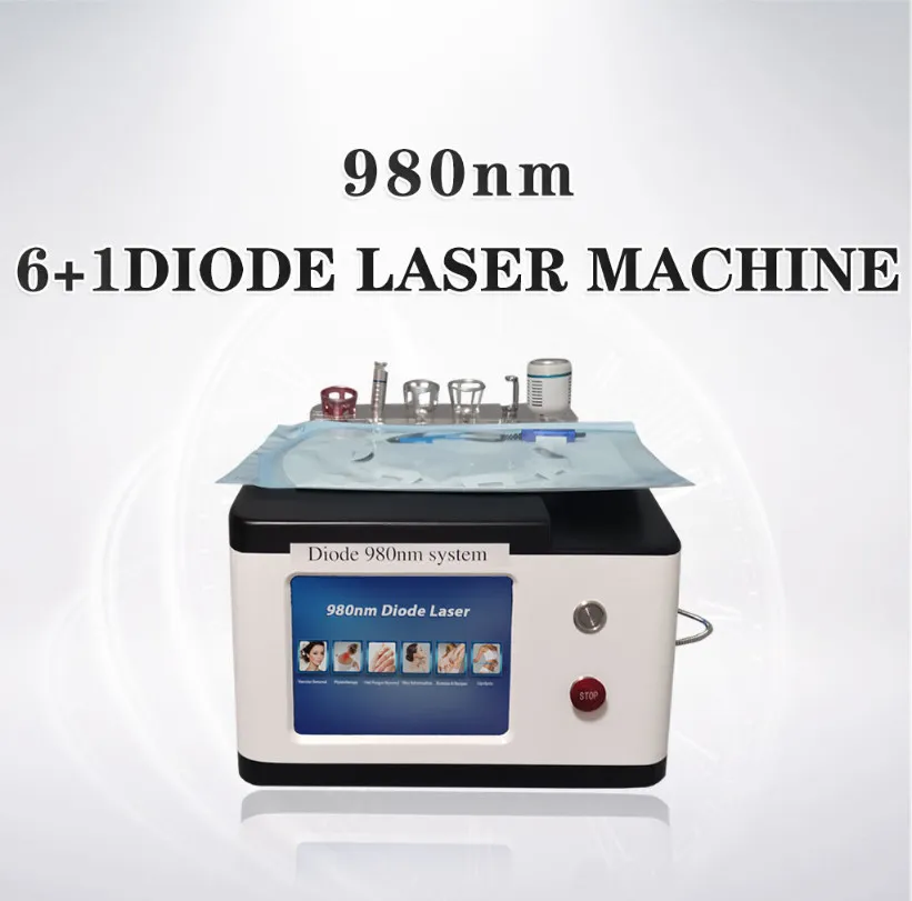 Afslankmachine 6 in 1 60 W 980 Nm laservasculaire verwijdering Verwijdering van spataderen 980 Nm diodelaser vasculaire behandeling Al het lichaamseffect