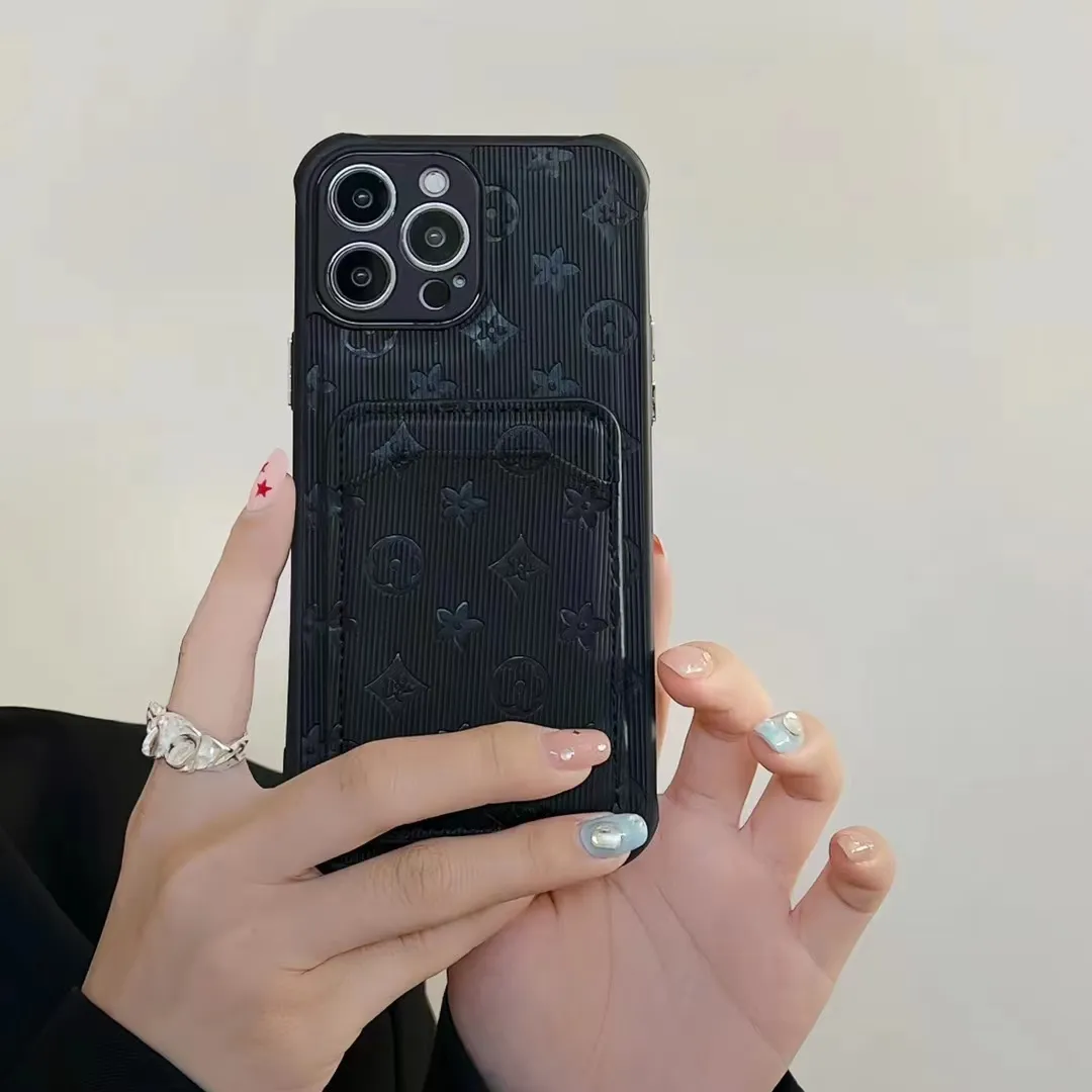 iPhoneアクセサリー iPhone 15Pro Max Phone Case 3 Card iPhone 15 Pro Max Case Designer - Fashion Credit Card Holder